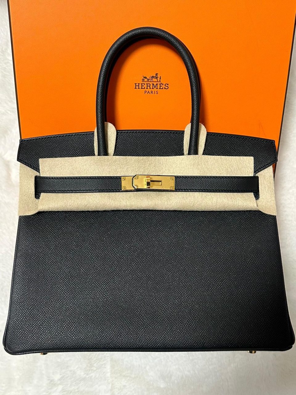 Birkin 30 Black Epsom Gold