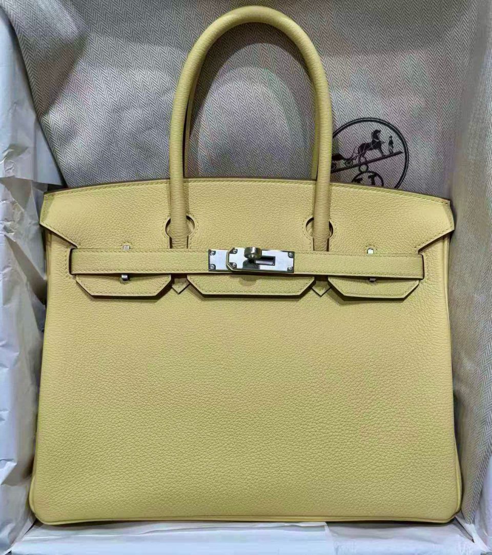 Birkin 30 Jaune Poussin Togo Palladium