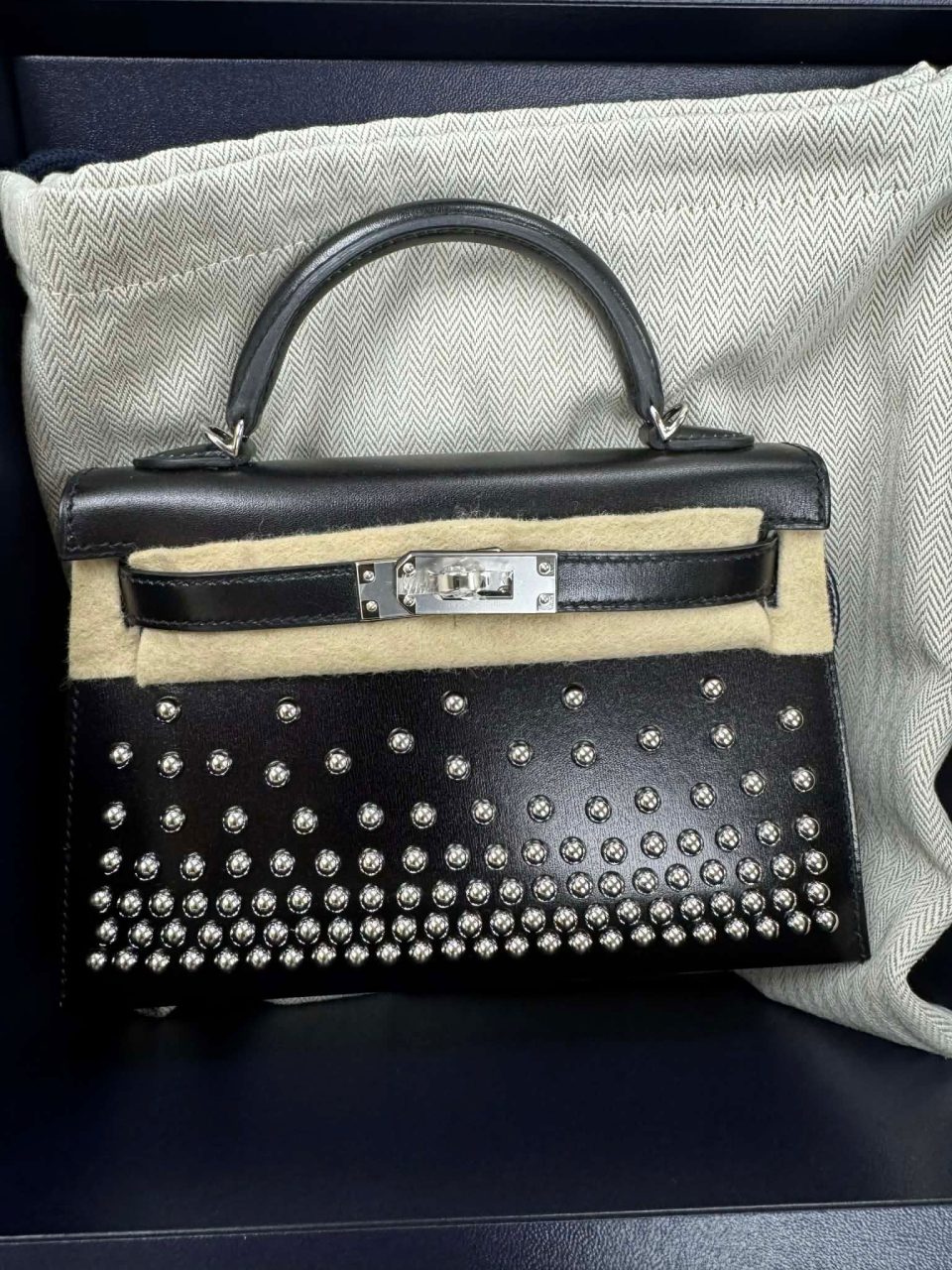 Kelly 20 Mini Cloute Black Box Palladium