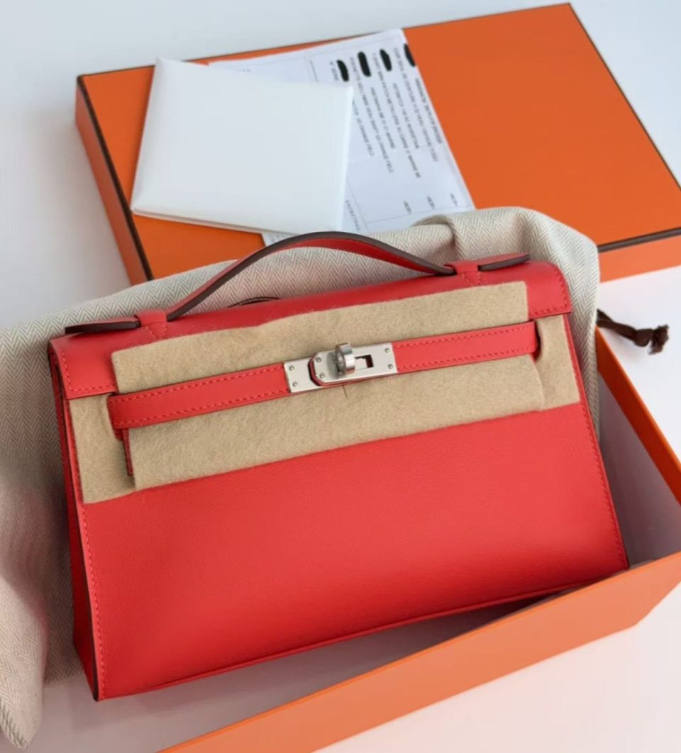 Kelly Pochette Orange Field Palladium