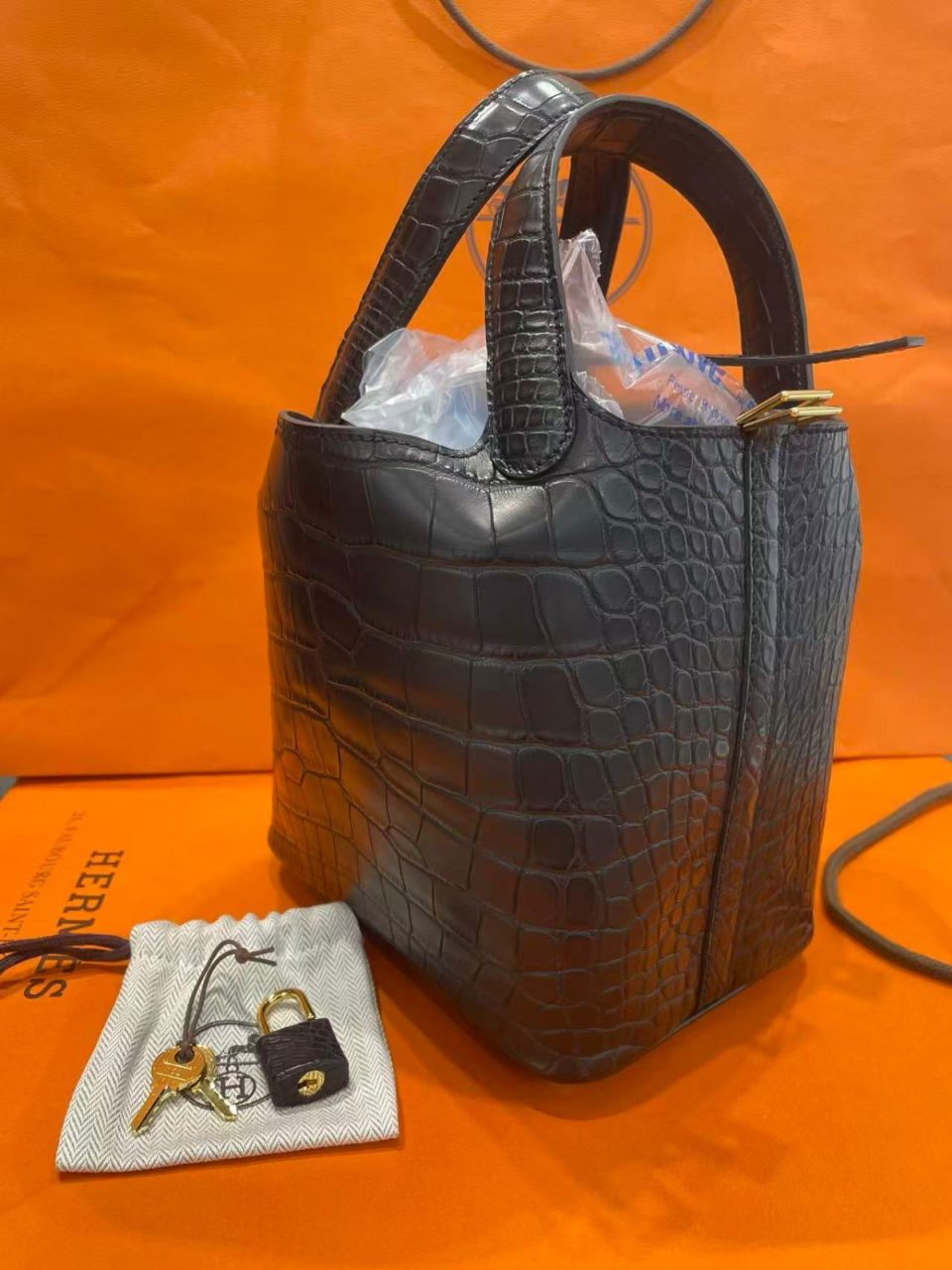 Picotin 18 Black Alligator Gold