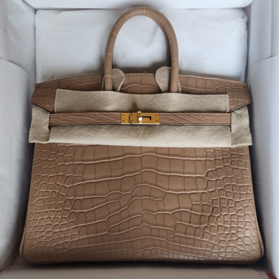Birkin 25 Chai Alligator Gold