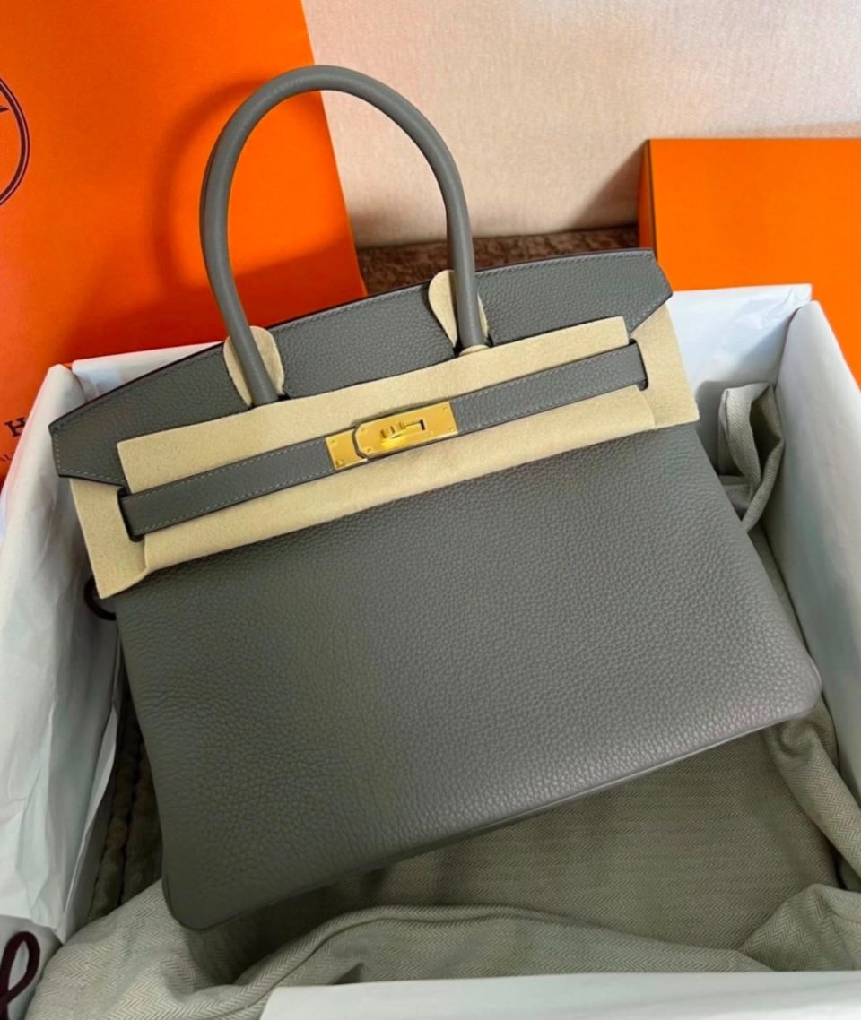 Birkin 30 Gris Meyer Togo Gold