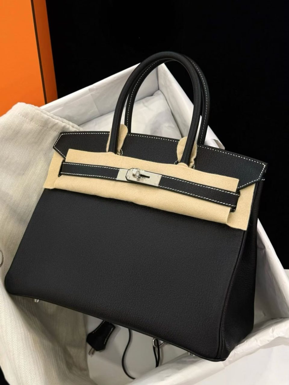 Birkin 30 HSS Black Nata Palladium