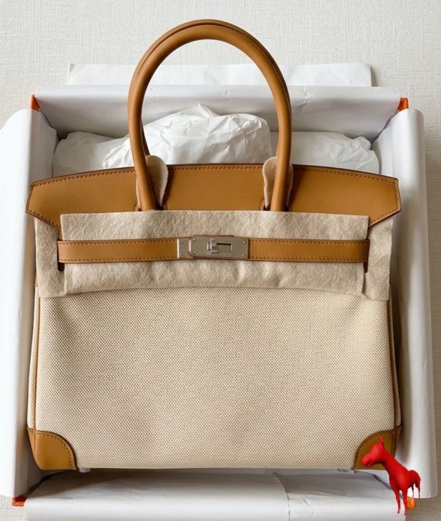 Birkin 30 Toile Sesame Swift Palladium
