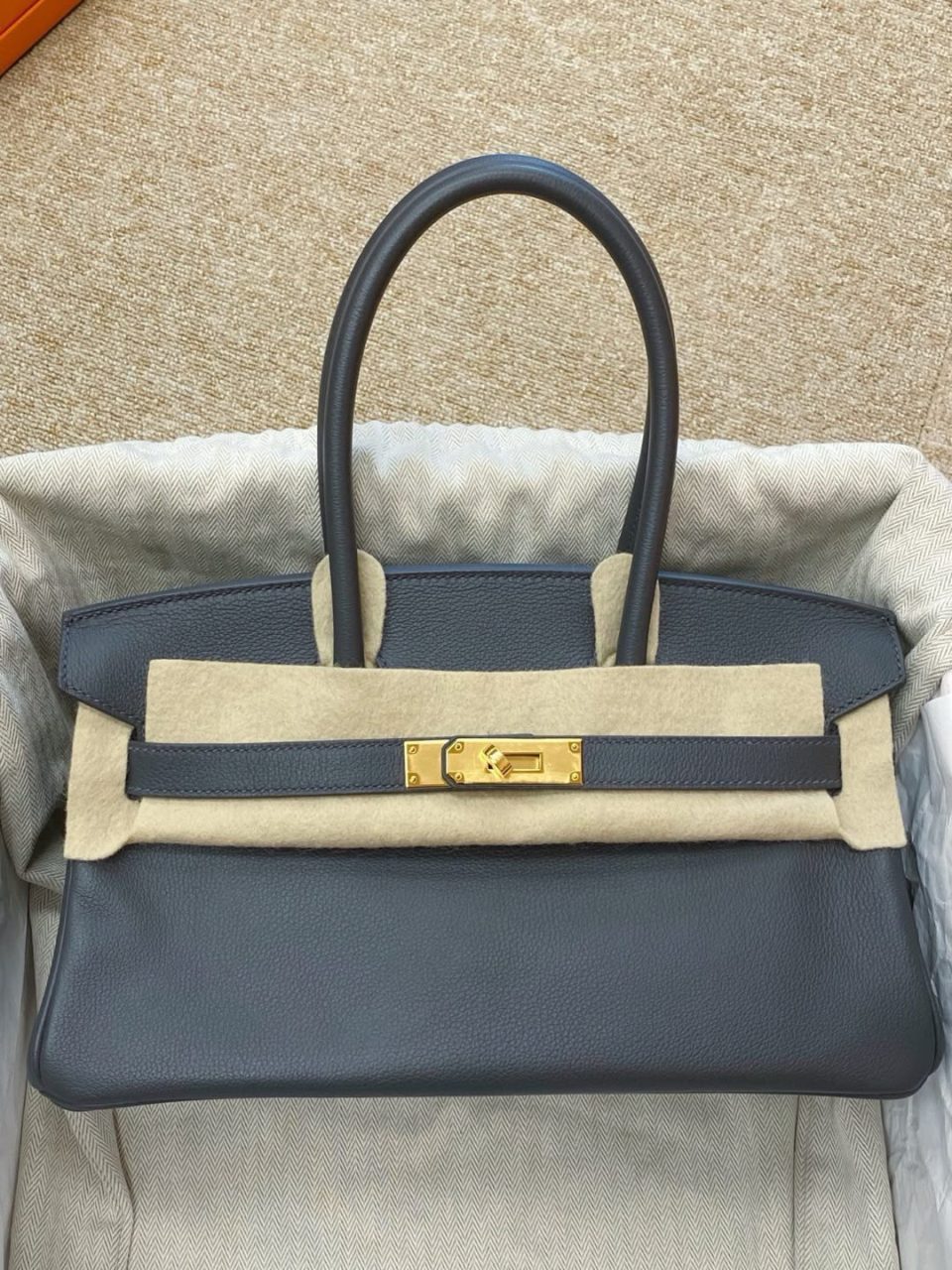 Birkin Shoulder 29 Ardoise Gold