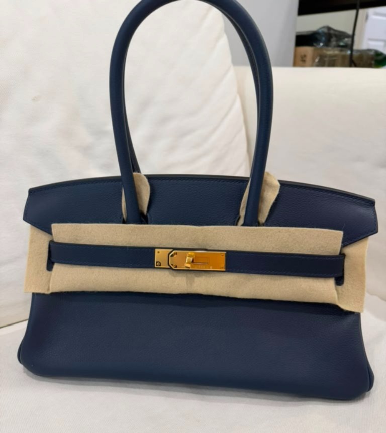 Birkin Shoulder 29 Light Blue Abyss Gold