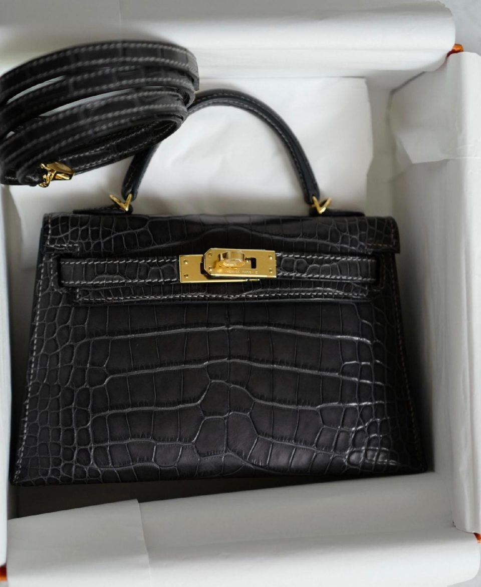 Kelly 20 Mini Gris Graphite Gold