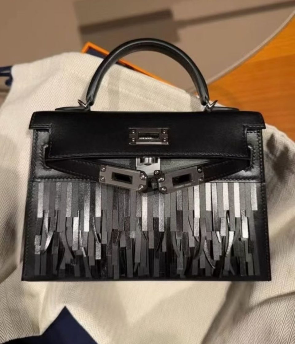 Kelly 20 Mini Pampille Black Palladium