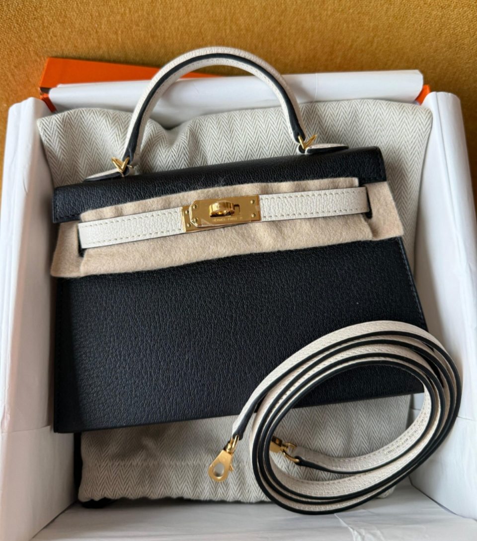 Kelly 20 Mini Panda Black Craie Gold