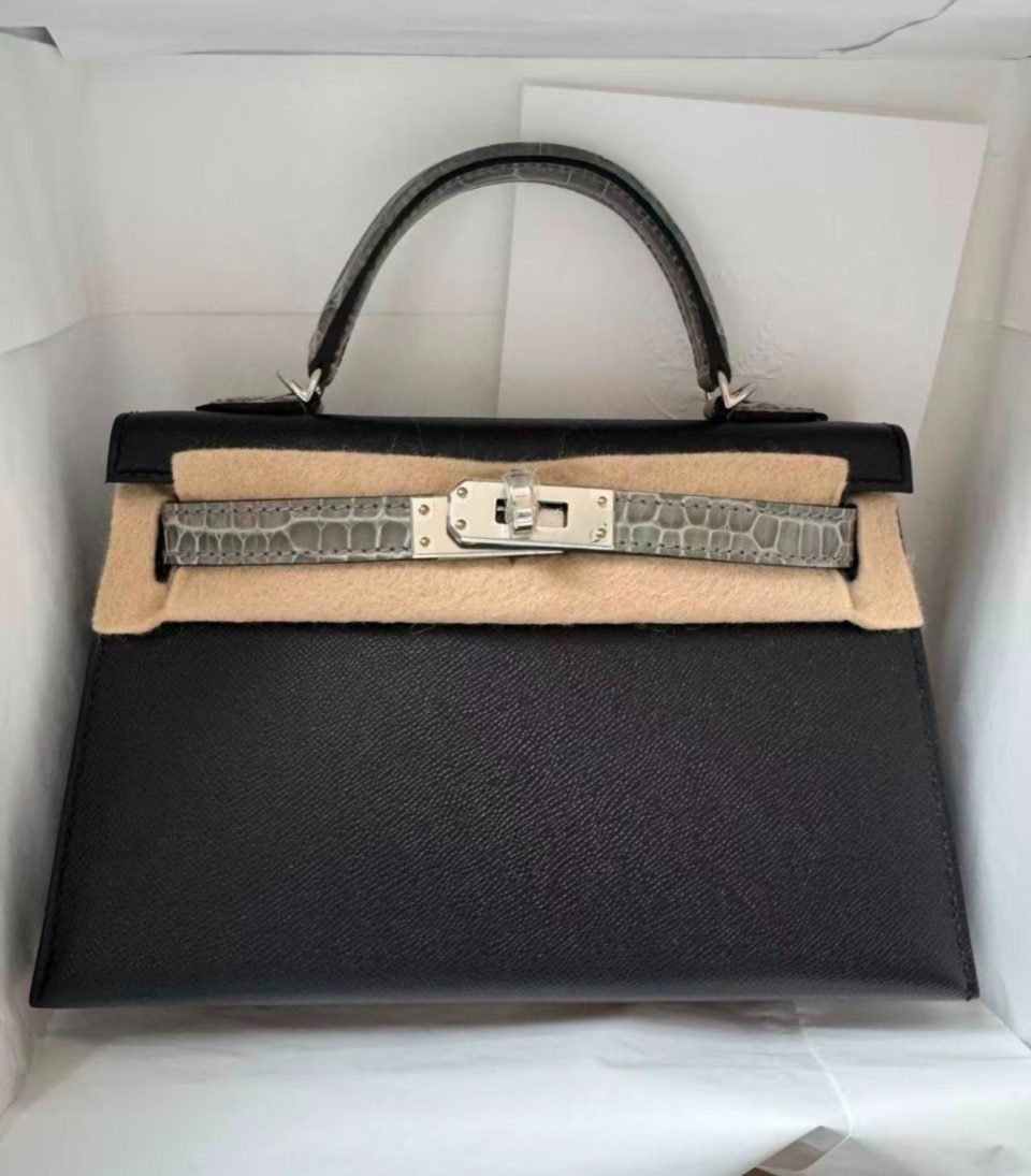 Kelly 20 Mini Touch Black Gris Ciment Palladium