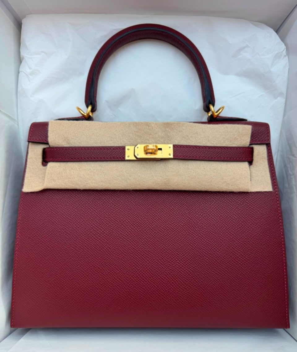 Kelly 25 Rouge H Epsom Gold