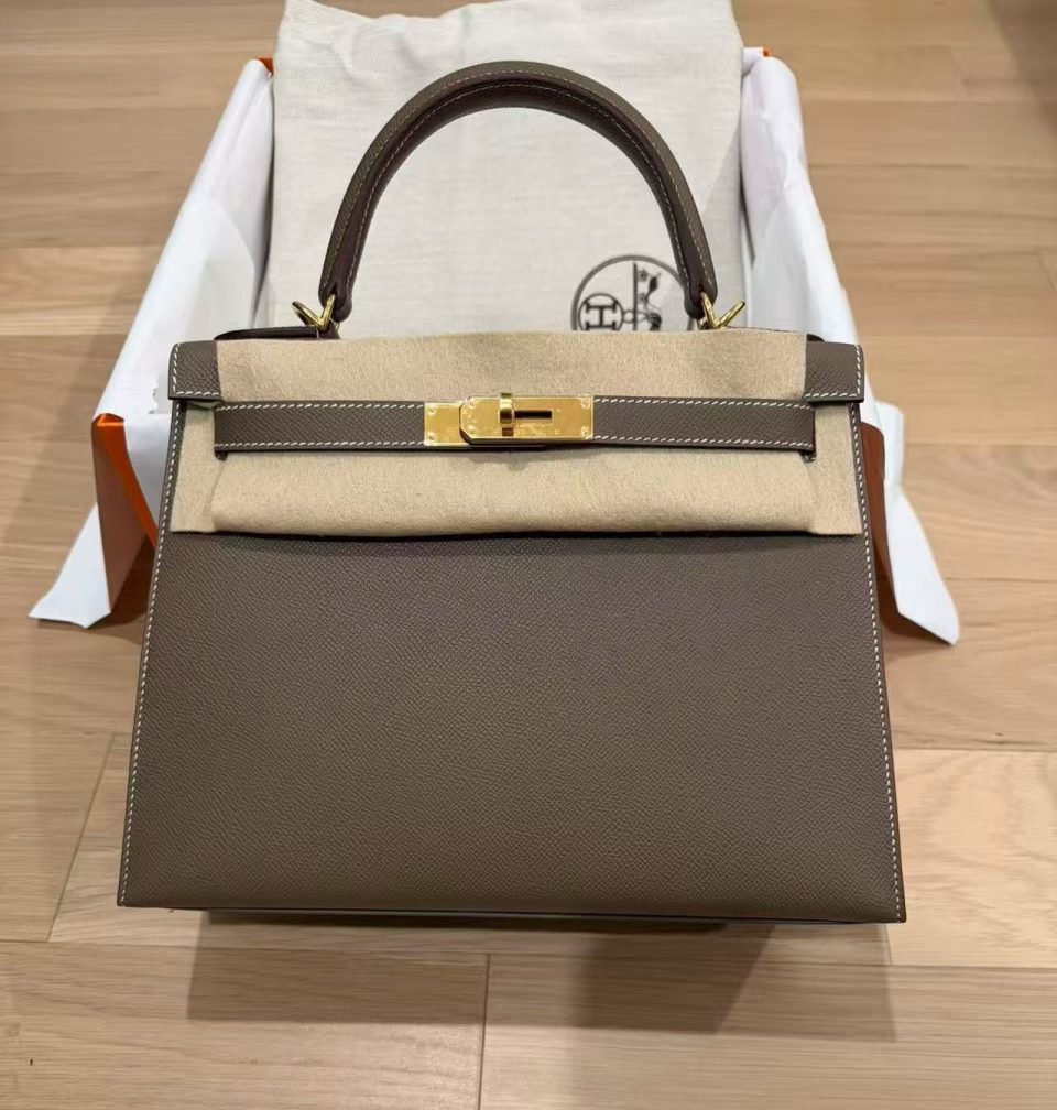 Kelly 28 Etoupe Epsom Gold