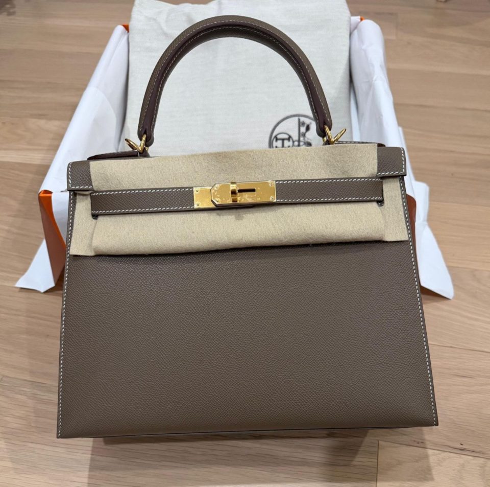 Kelly 28 Etoupe Epsom Gold