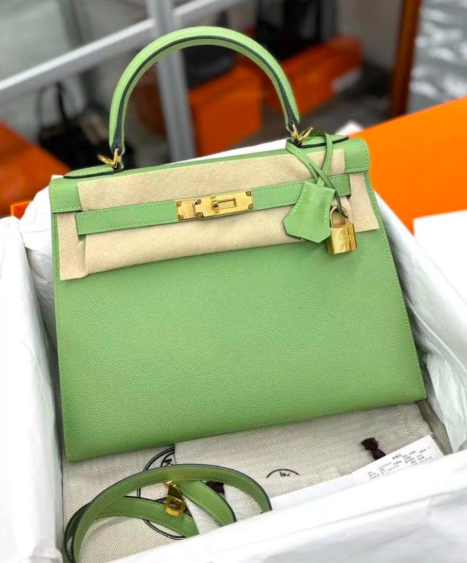 Kelly 28 Vert Criquet Epsom Gold