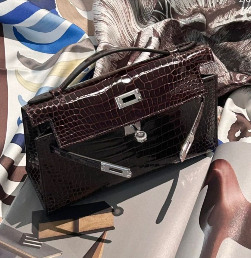 Kelly Pochette Havane Palladium