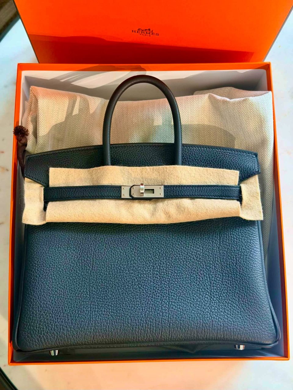 Birkin 25 Black Togo Brushed Palladium