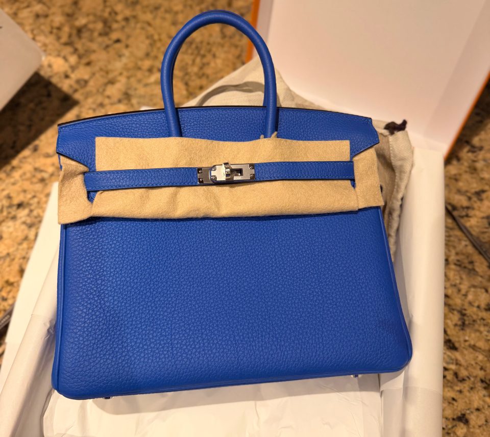 Birkin 25 Blue Hydra Togo Palladium