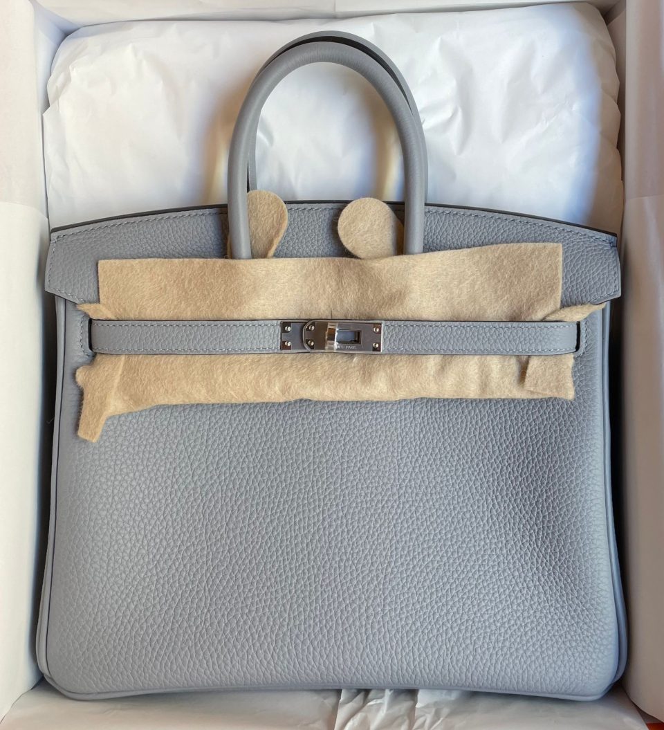 Birkin 25 Gris Pantin Togo Palladium