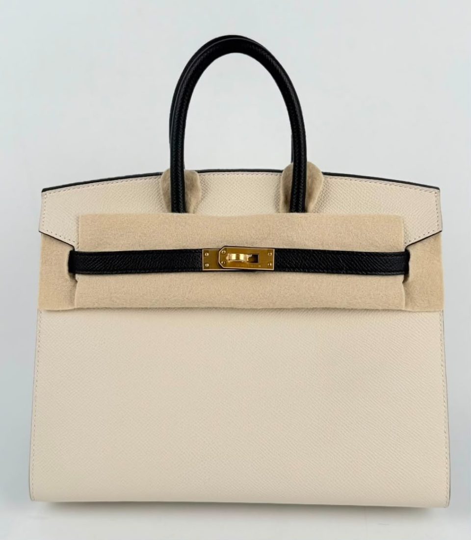 Birkin 25 HSS Panda Craie Black Epsom Brushed Gold