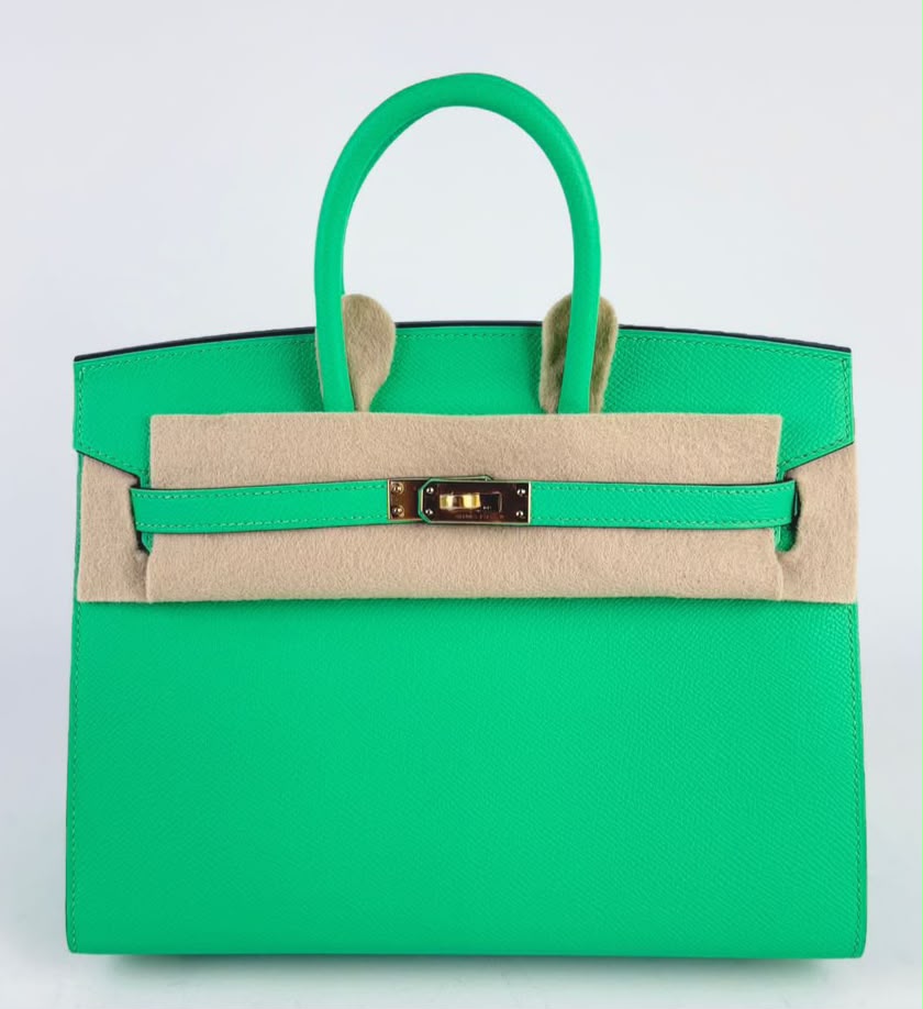 Birkin 25 Vert Comics Epsom Gold