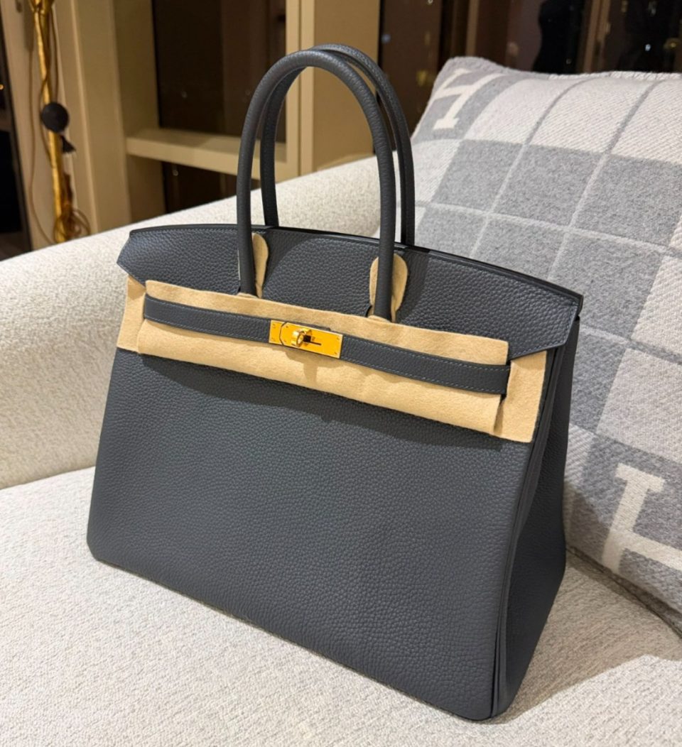 Birkin 35 Gris Misty Togo Gold