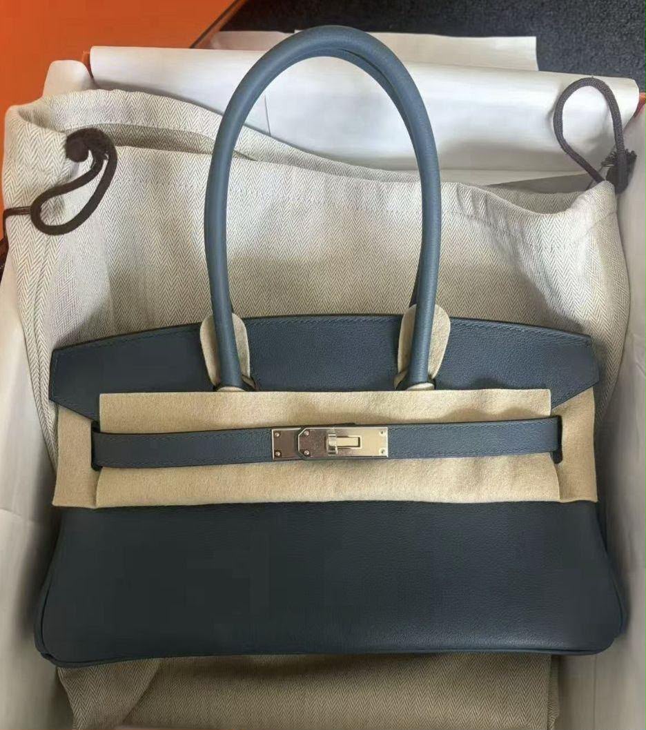 Birkin Shoulder 29 Blue Tempete Palladium