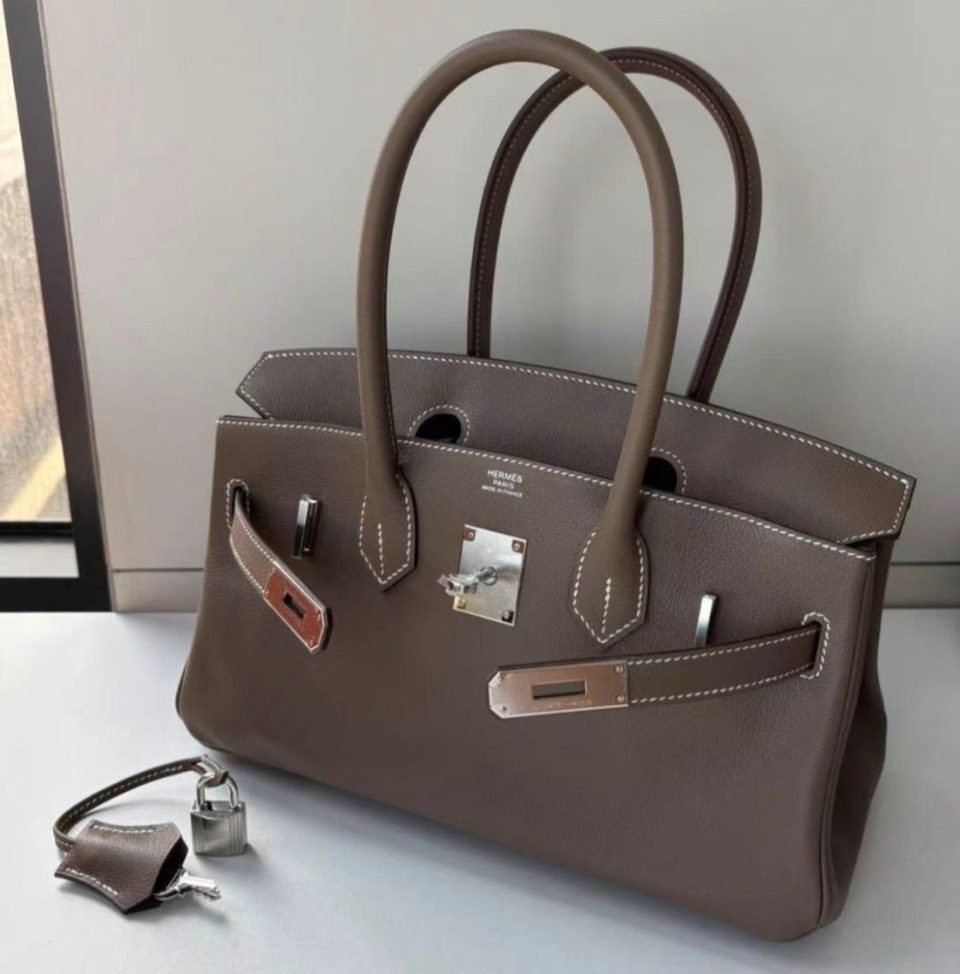 Birkin Shoulder 29 Etoupe Palladium
