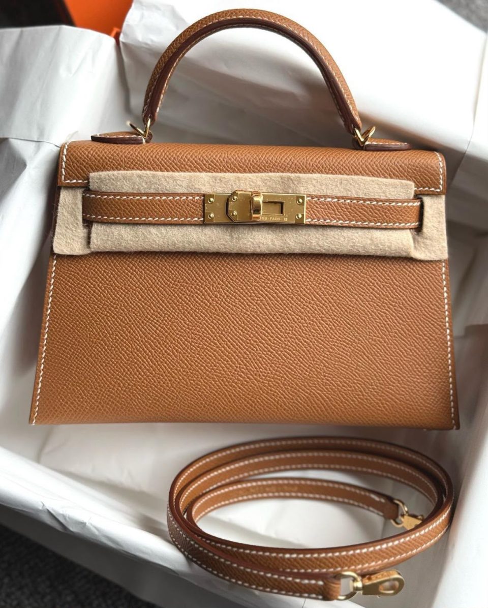 Kelly 20 Mini Gold Epsom Gold