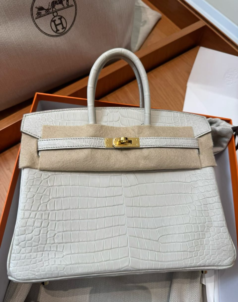 Birkin 25 Beton Porosus Crocodile Gold