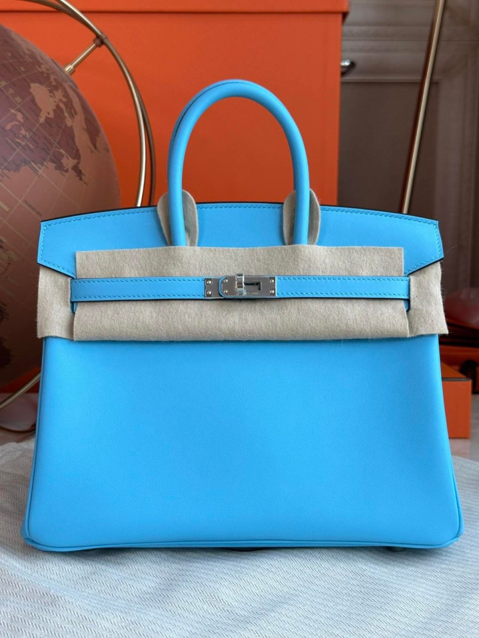 Birkin 25 Celeste Swift Palladium