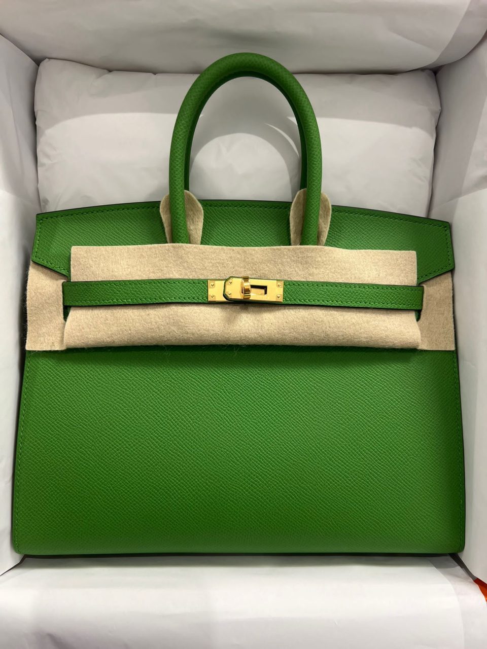 Birkin 25 Vert Yucca Epsom Gold