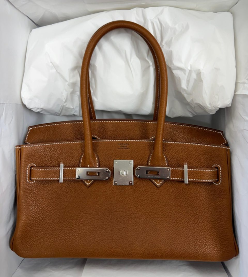 Birkin Shoulder 29 Fauve Barenia Faubourg Palladium