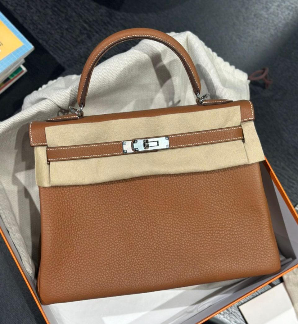 Kelly 32 Gold Clemence Palladium
